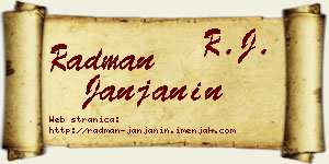 Radman Janjanin vizit kartica